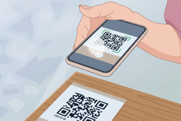 someone flashing qr code